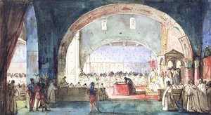 Reunión del Capítulo de la Orden del Temple celebrada en París en 1147 de Francois Marius Granet